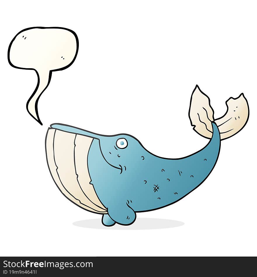 freehand drawn speech bubble cartoon whale