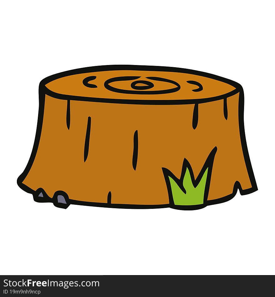 cartoon doodle of a tree log