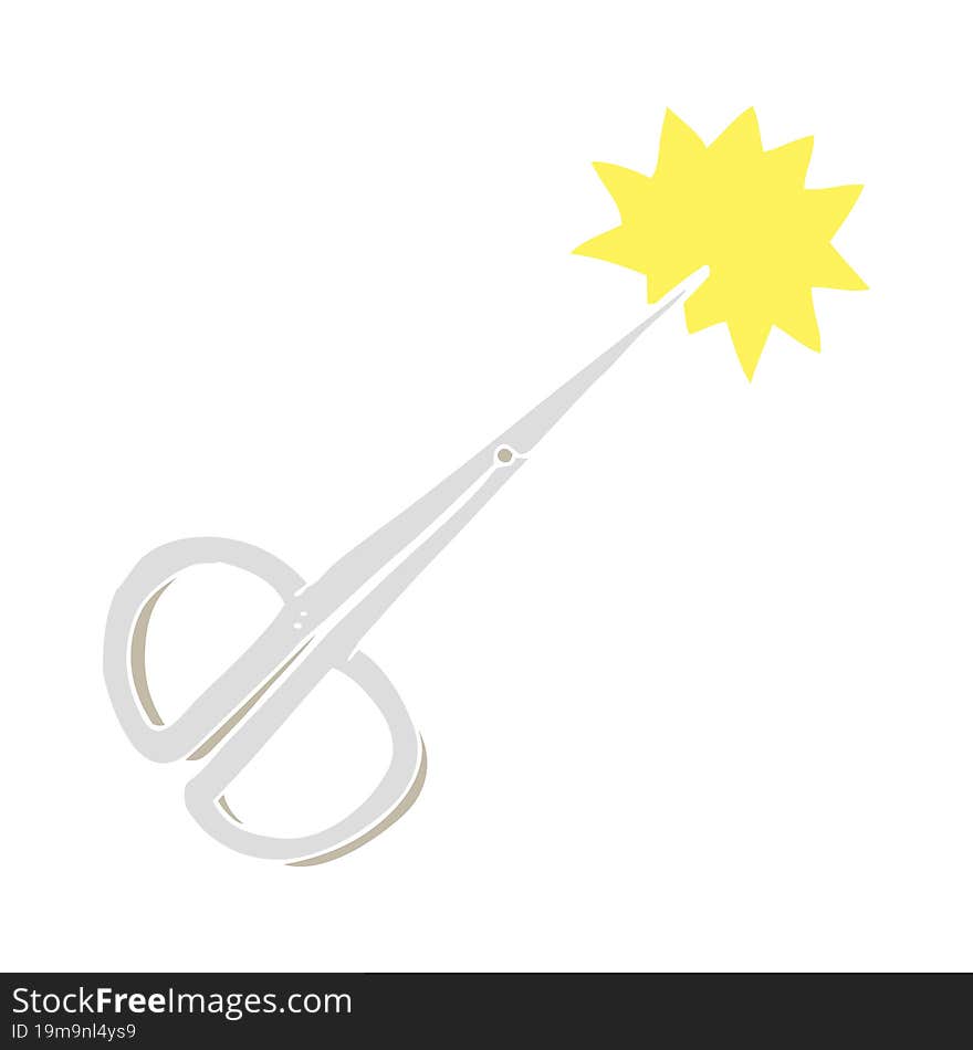 Flat Color Illustration Of A Cartoon Nail Scissors