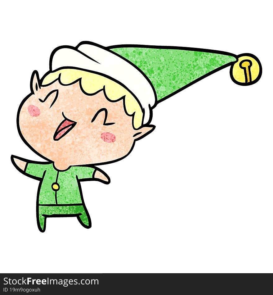 cartoon happy christmas elf. cartoon happy christmas elf