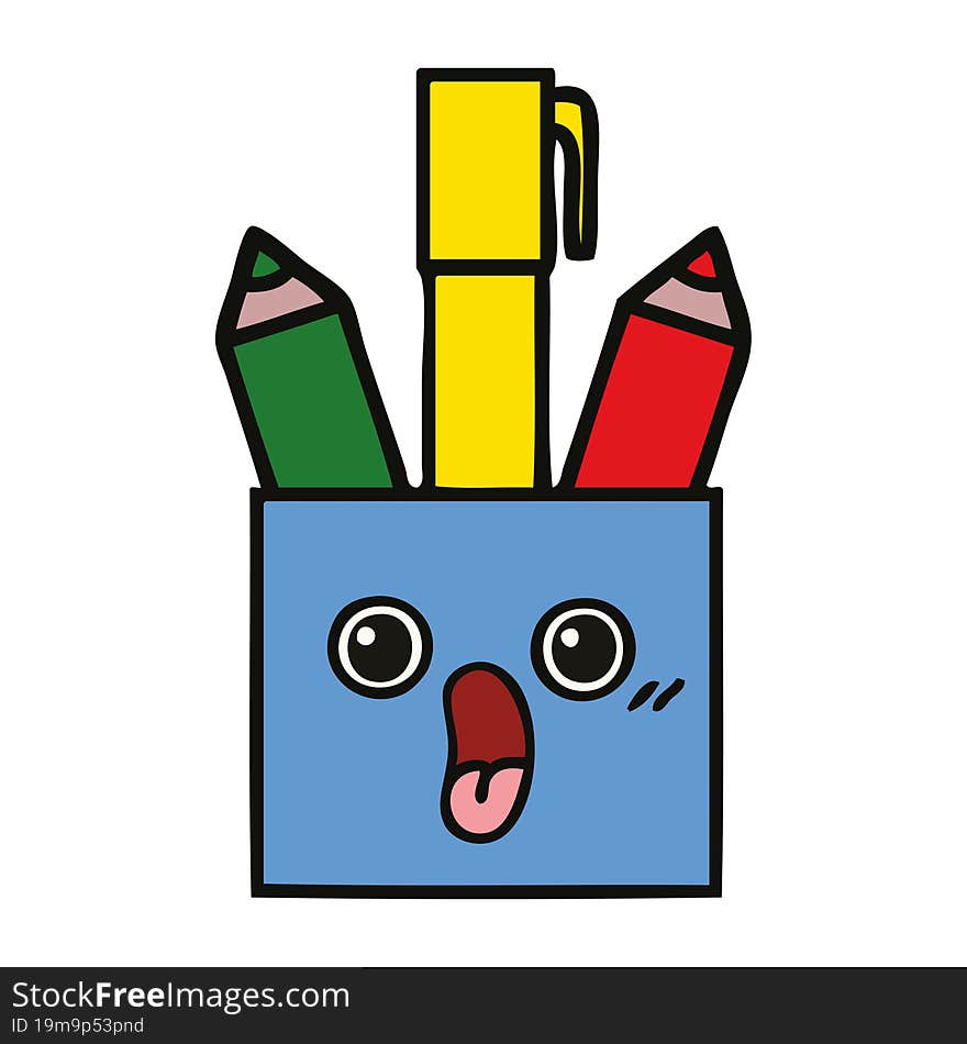 cute cartoon pencil pot