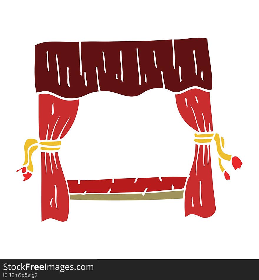 cartoon doodle stage curtains