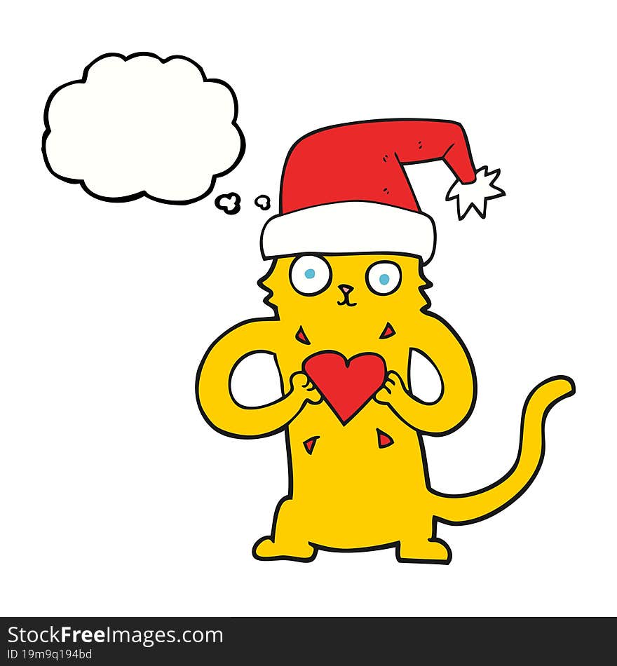 thought bubble cartoon cat loving christmas