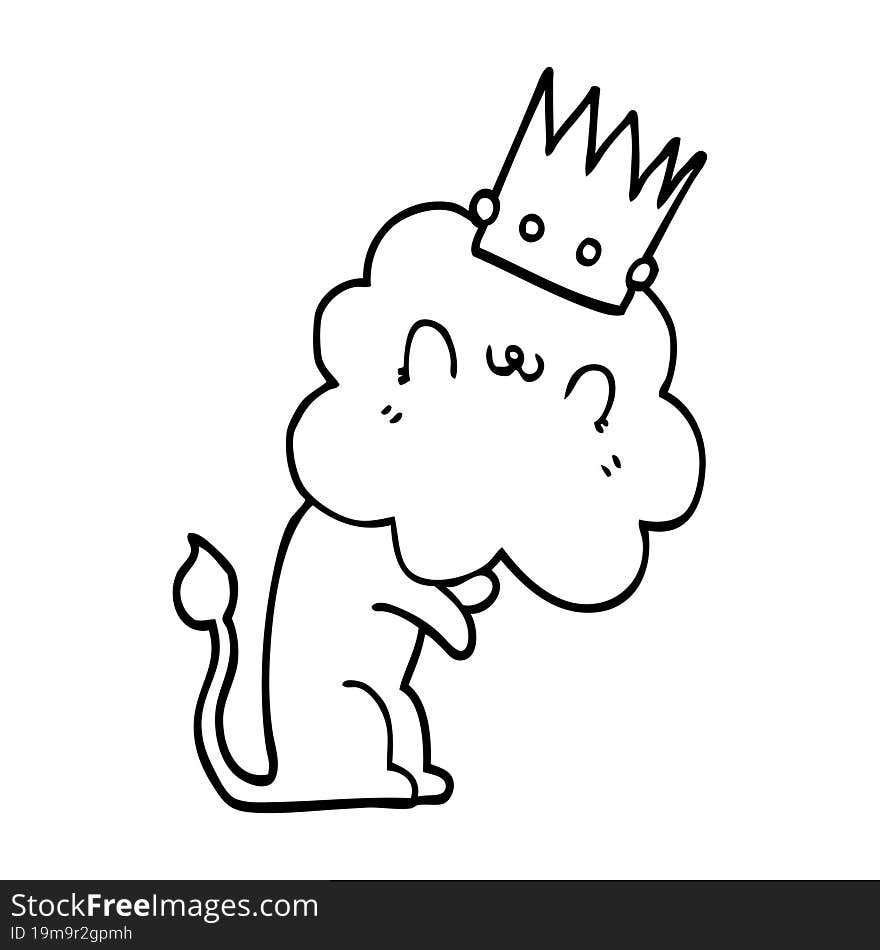 cartoon lion with crown