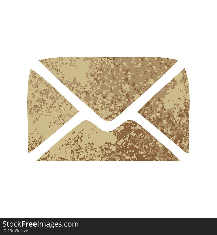 retro illustration style cartoon of a paper envelope