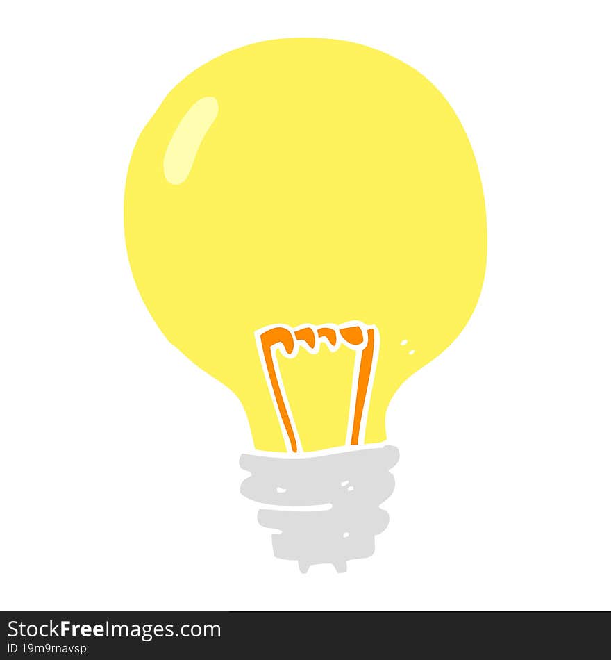 flat color illustration of light bulb. flat color illustration of light bulb