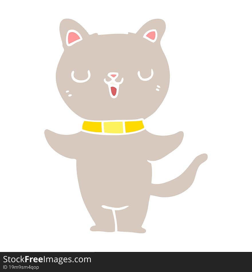 flat color style cartoon cat