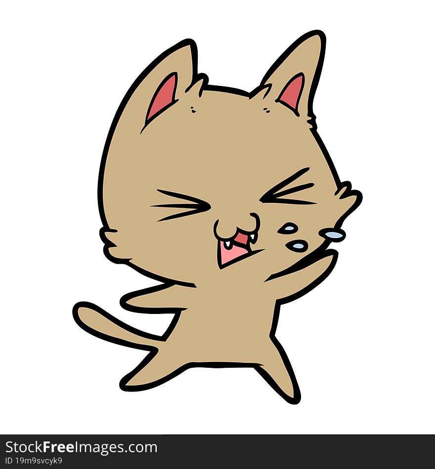 cartoon cat hissing. cartoon cat hissing