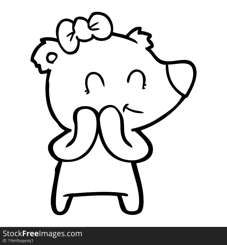 shy female polar bear cartoon. shy female polar bear cartoon