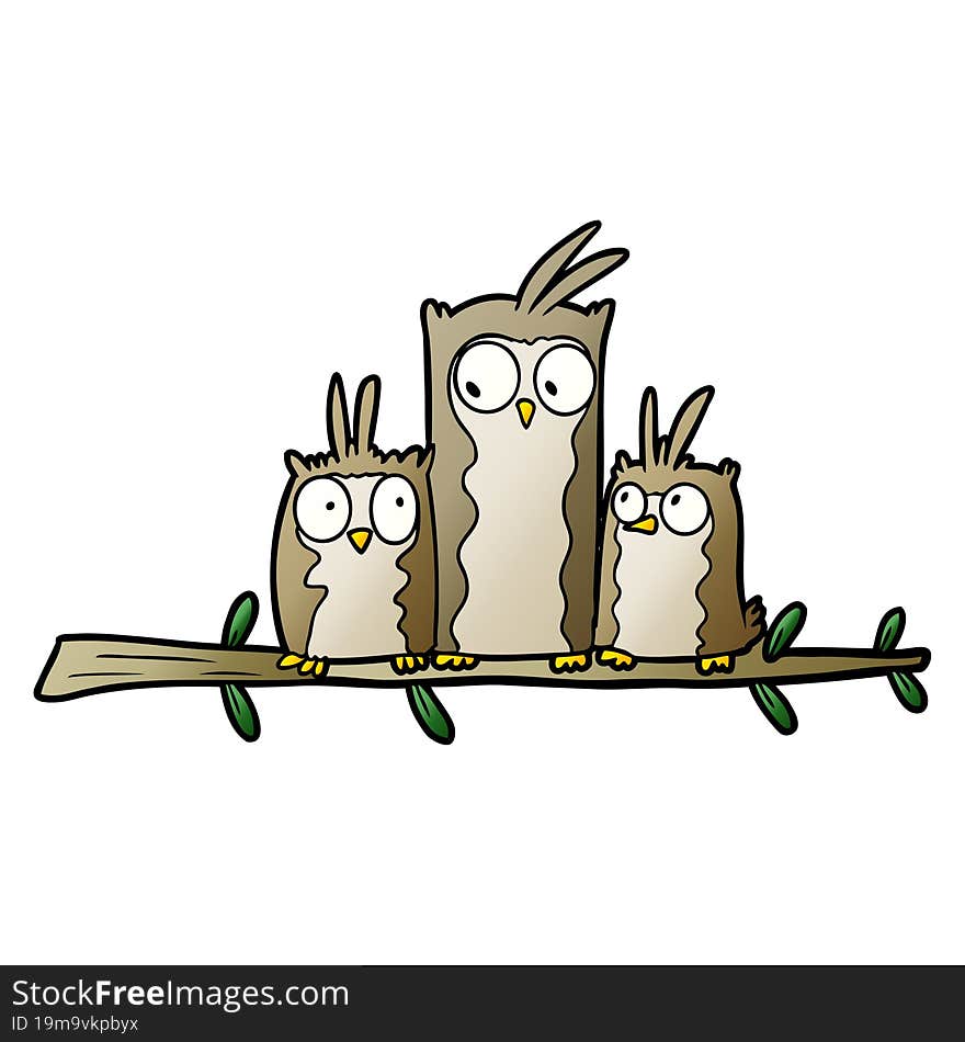 owl family cartoon. owl family cartoon