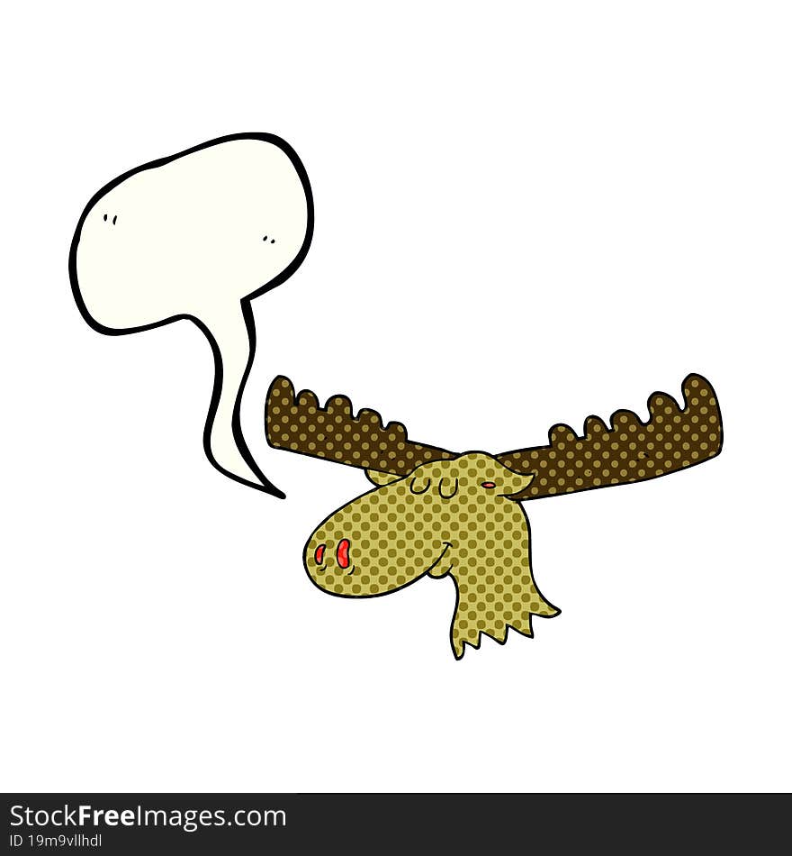 freehand drawn comic book speech bubble cartoon moose