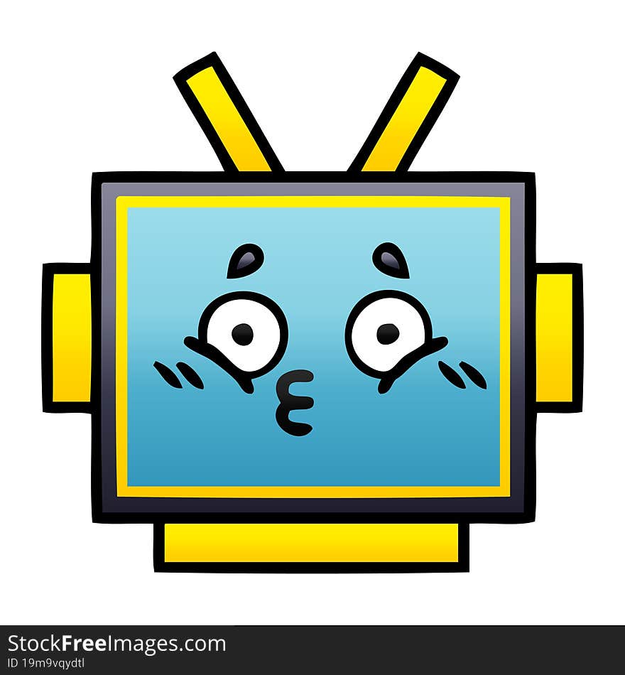 gradient shaded cartoon robot head