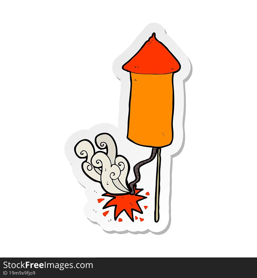 sticker of a cartoon firework