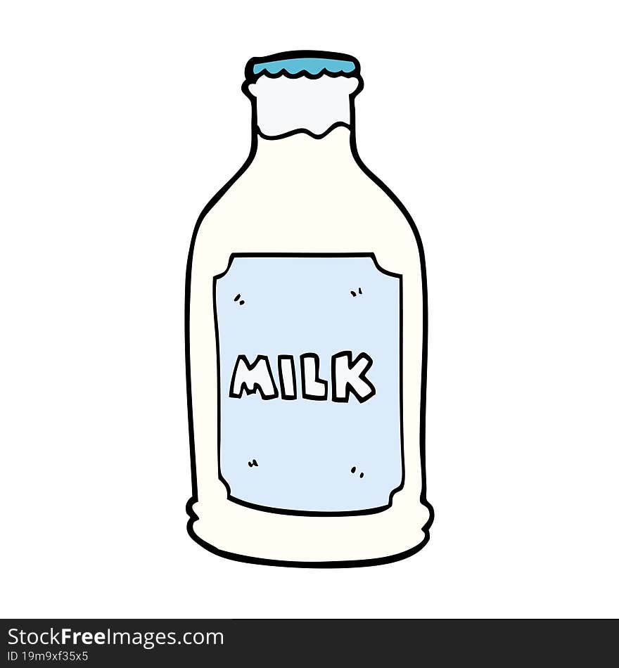 Cartoon Doodle Milk Bottle