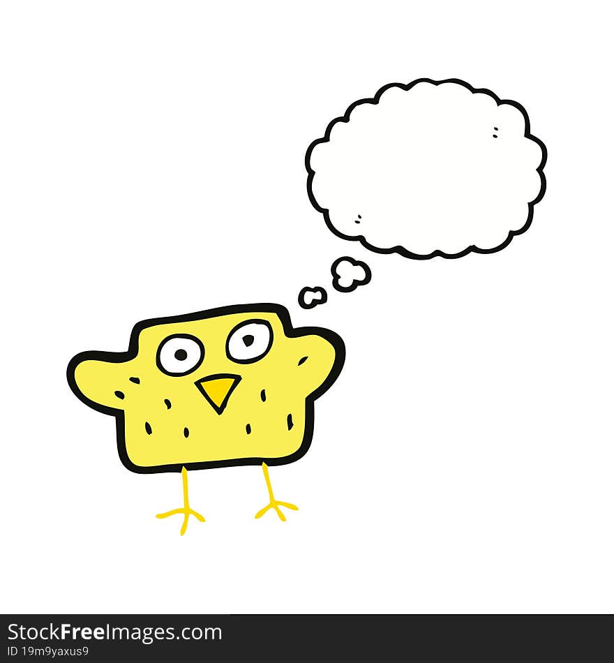 Cartoon Bird With Thought Bubble