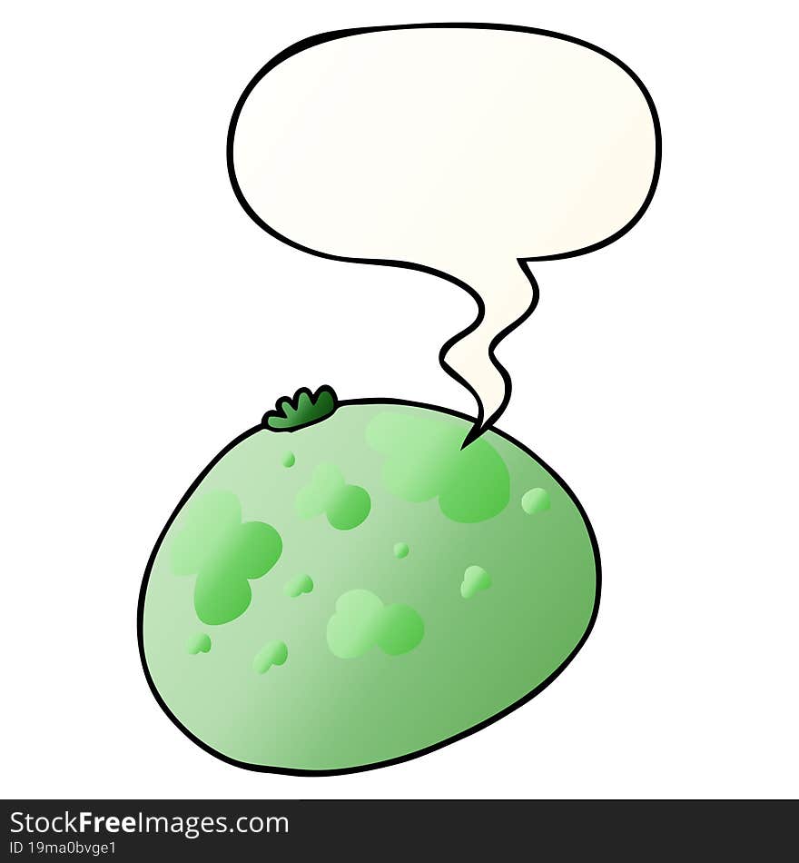 cartoon squash and speech bubble in smooth gradient style