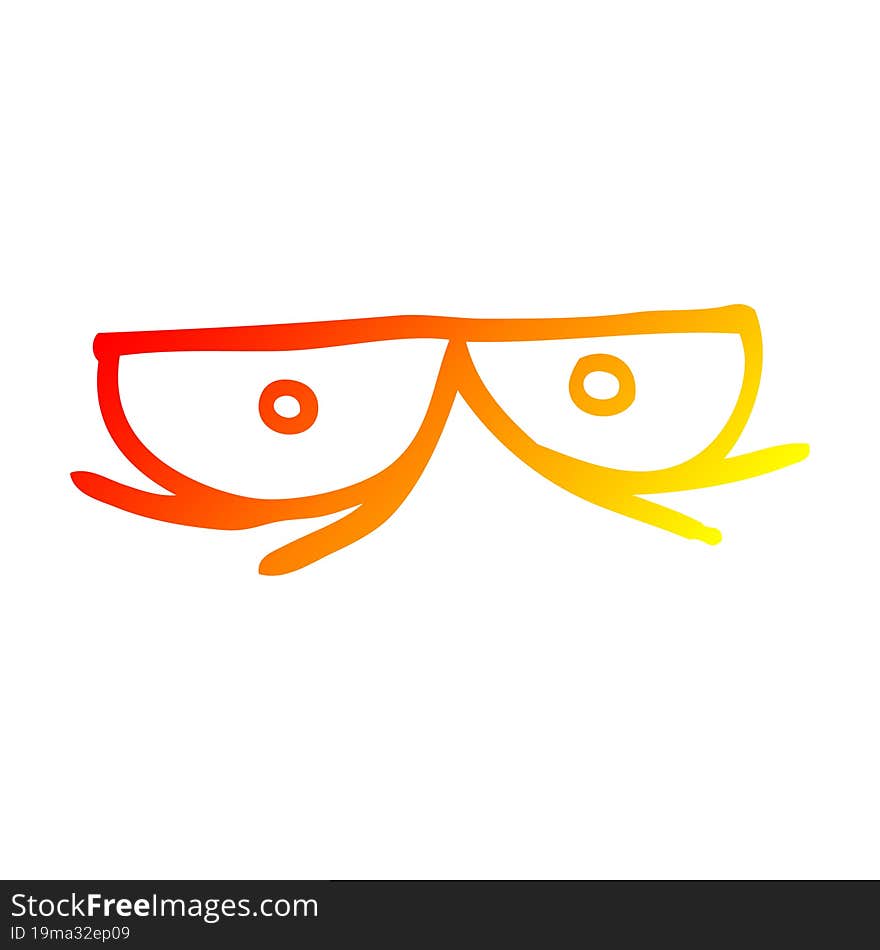 warm gradient line drawing spooky cartoon eyes