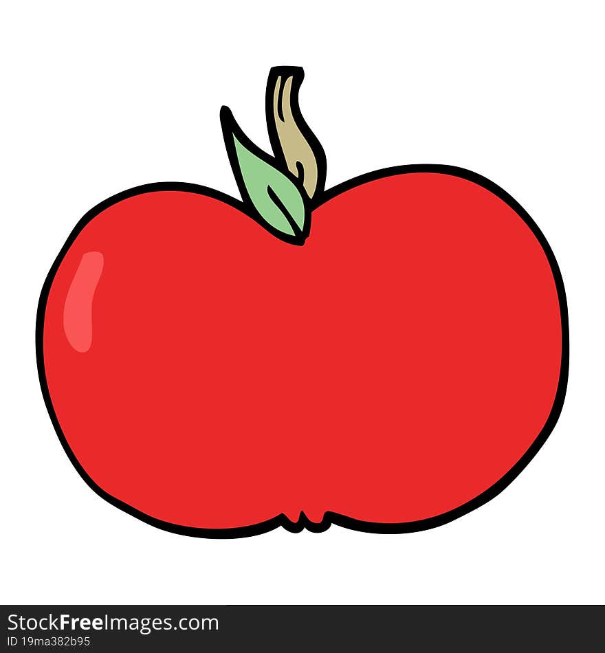 Cartoon Doodle Juicy Apple