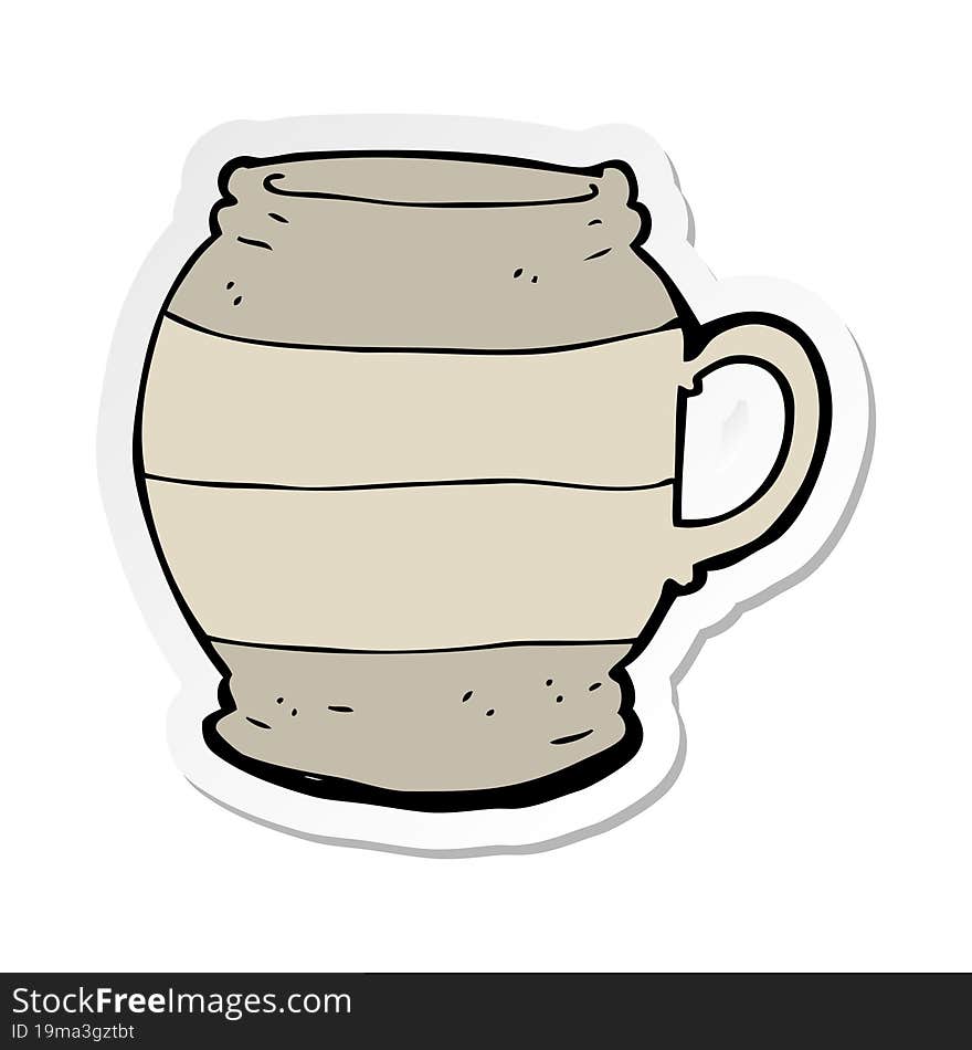 sticker of a cartoon big mug