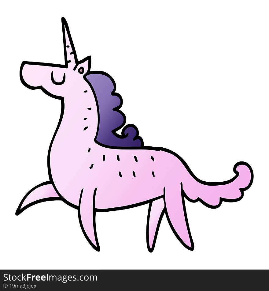 cartoon doodle magical unicorn