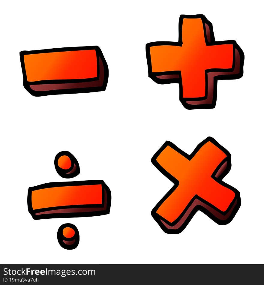 vector gradient illustration cartoon math symbols