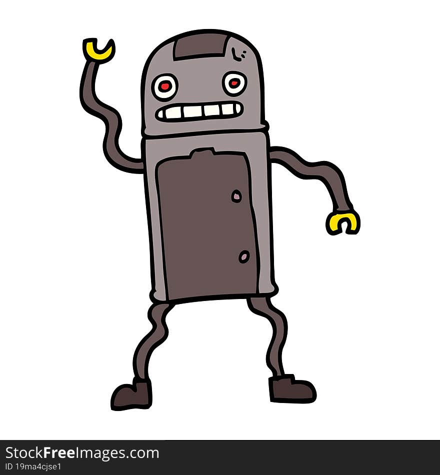 cartoon doodle robot