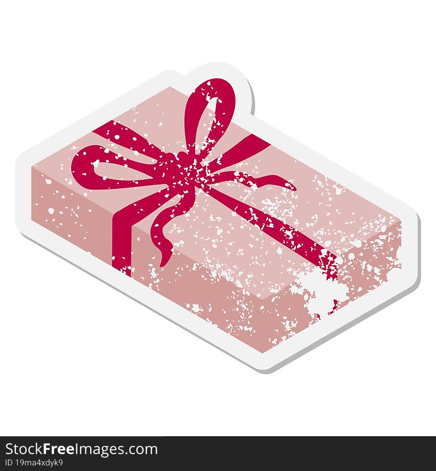 valentines gift box grunge sticker