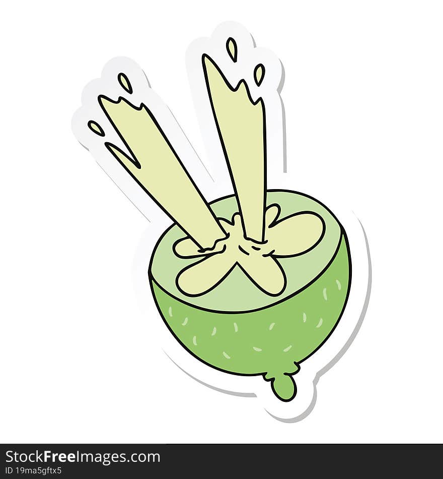 sticker of a quirky hand drawn cartoon lime