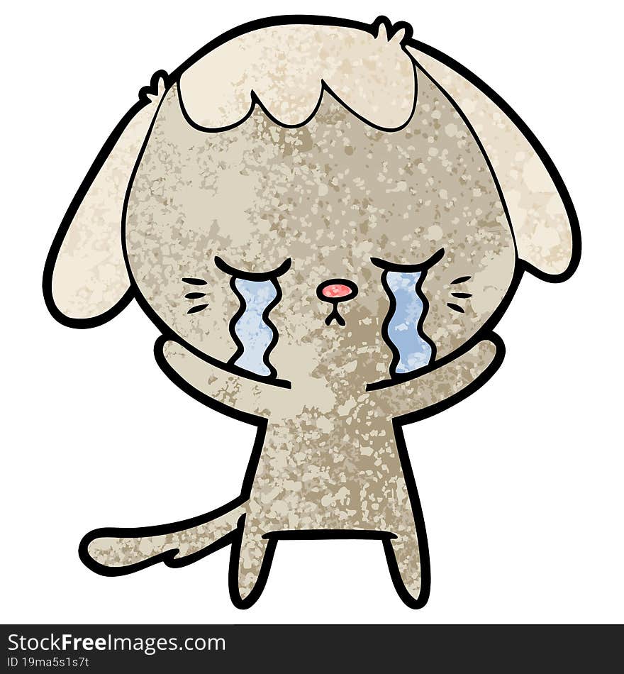 cute puppy crying cartoon. cute puppy crying cartoon