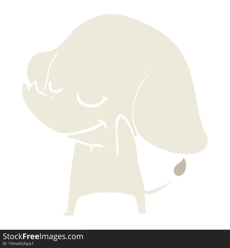 flat color style cartoon smiling elephant