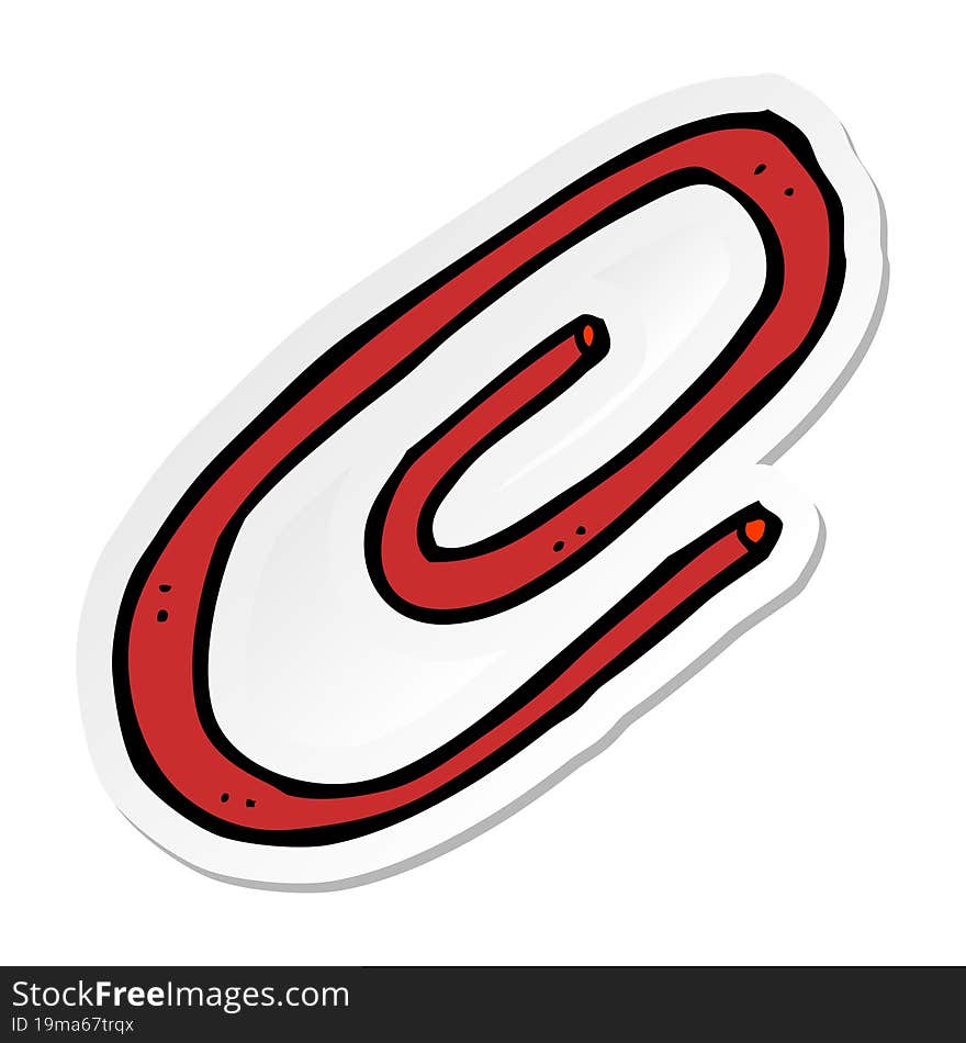 sticker of a cartoon paperclip