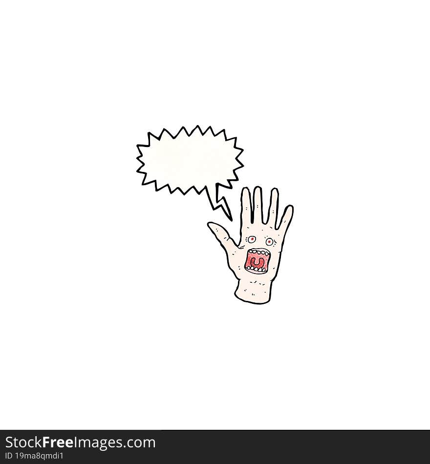 screaming hand cartoon