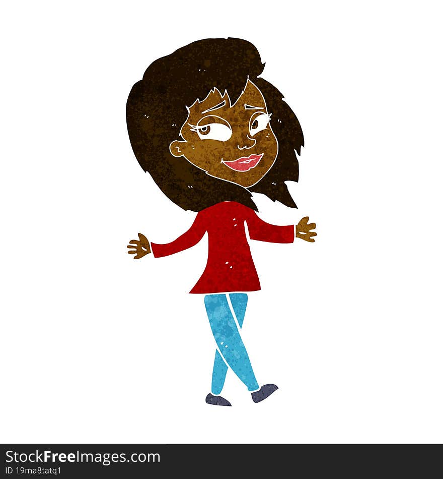 stress free woman cartoon