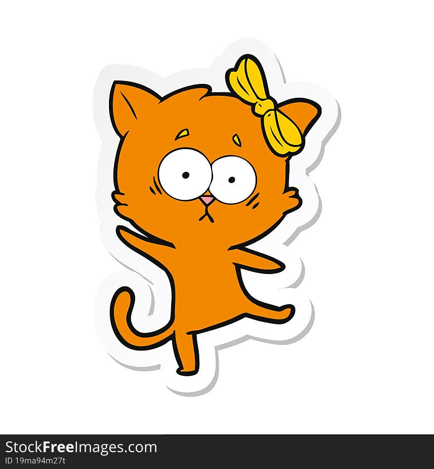 sticker of a cartoon cat