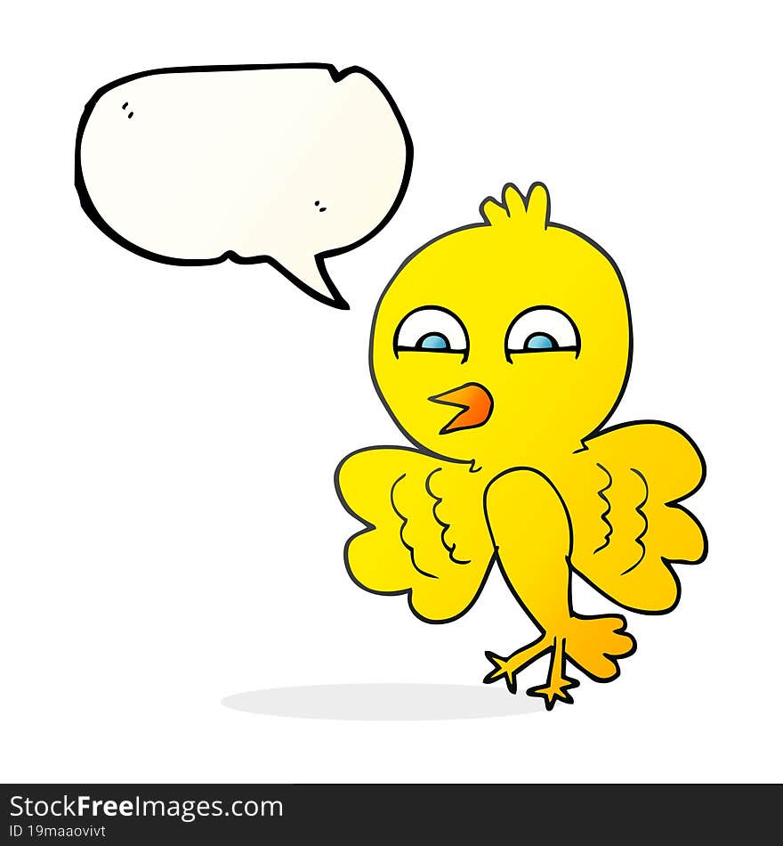 Speech Bubble Cartoon Bird