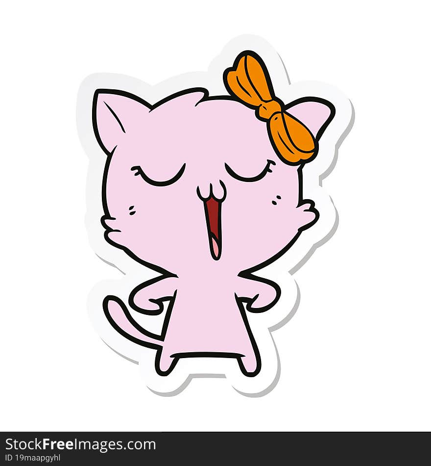 Sticker Of A Cartoon Cat