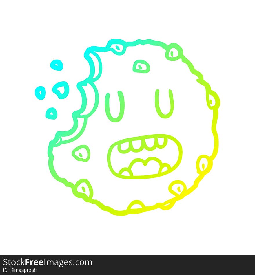 Cold Gradient Line Drawing Cartoon Cookie