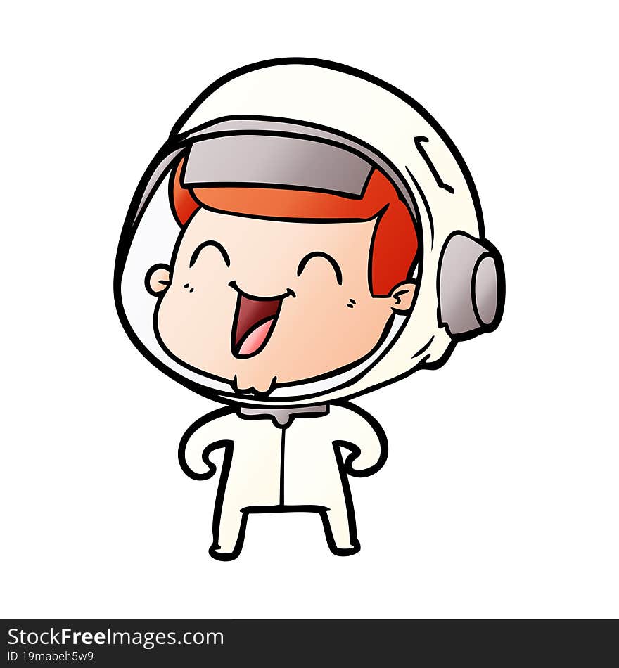 happy cartoon astronaut. happy cartoon astronaut