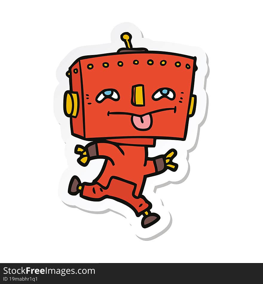 sticker of a cartoon robot