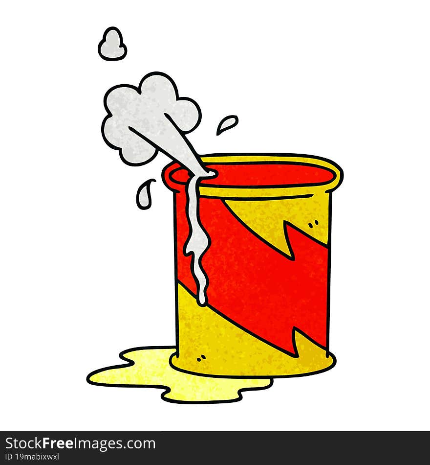 quirky hand drawn cartoon exploding oil can