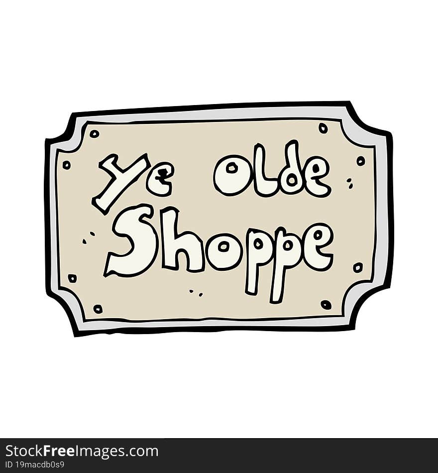 Cartoon Old Fake Shop Sign