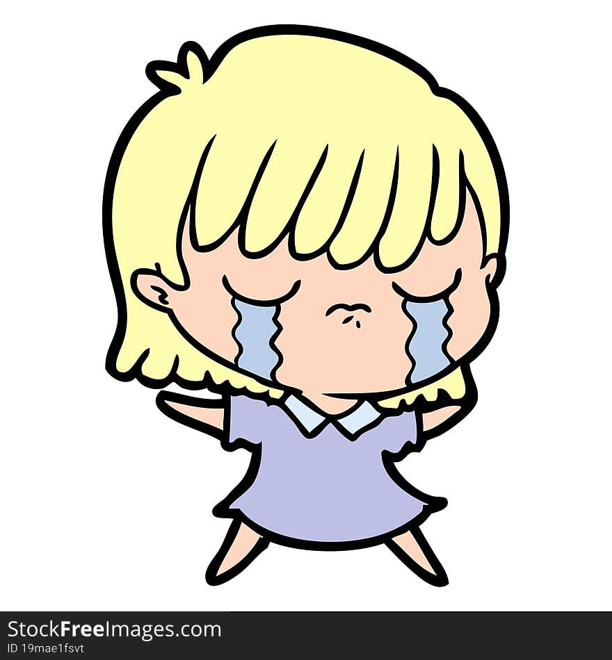 cartoon woman crying. cartoon woman crying