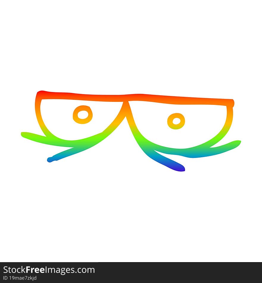 rainbow gradient line drawing cartoon staring eyes