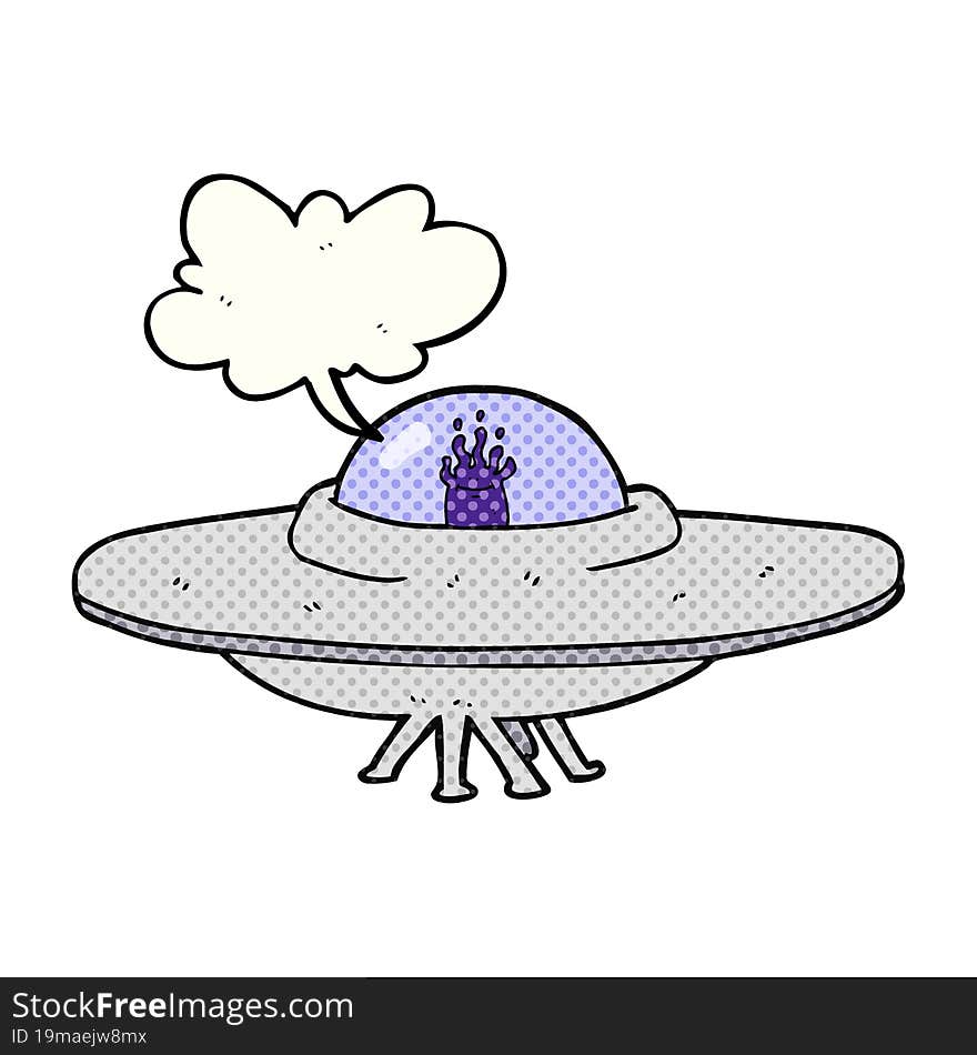 comic book speech bubble cartoon flying saucer