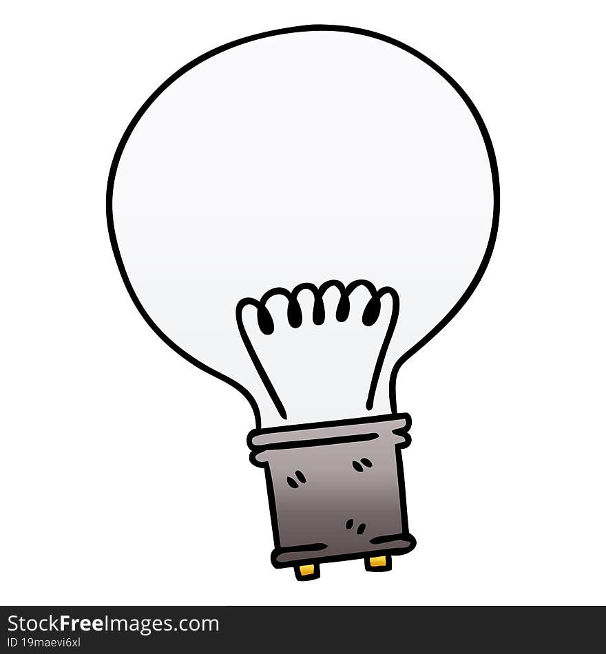 Quirky Gradient Shaded Cartoon Light Bulb