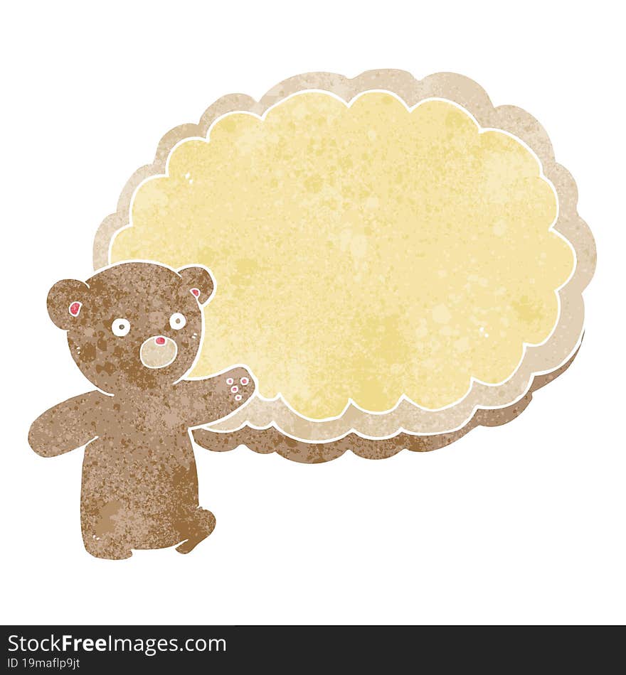 cartoon bear with text space cloud