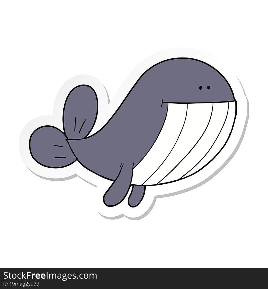 sticker of a cartoon whale