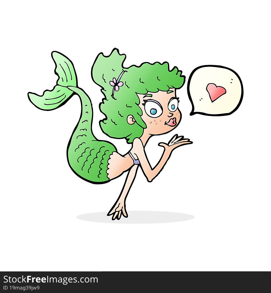 Cartoon Mermaid In Love