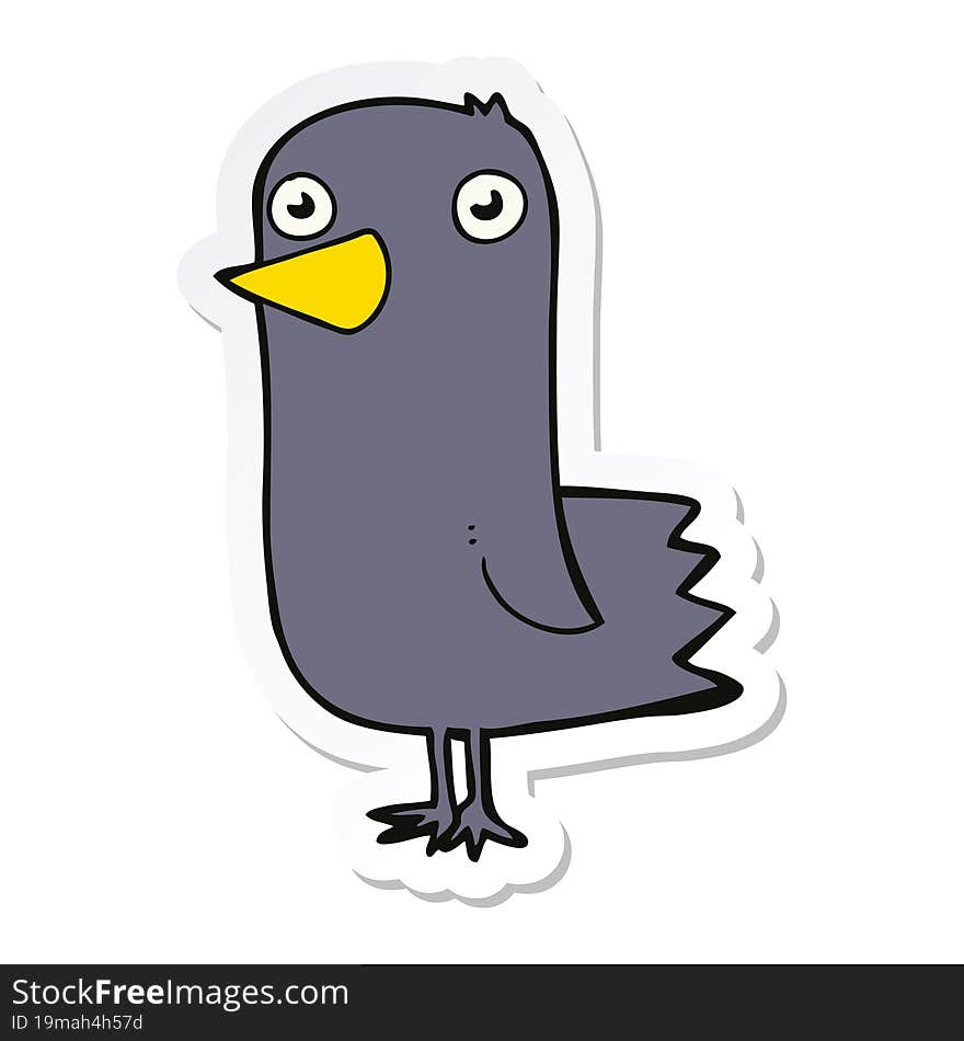 Sticker Of A Cartoon Bird