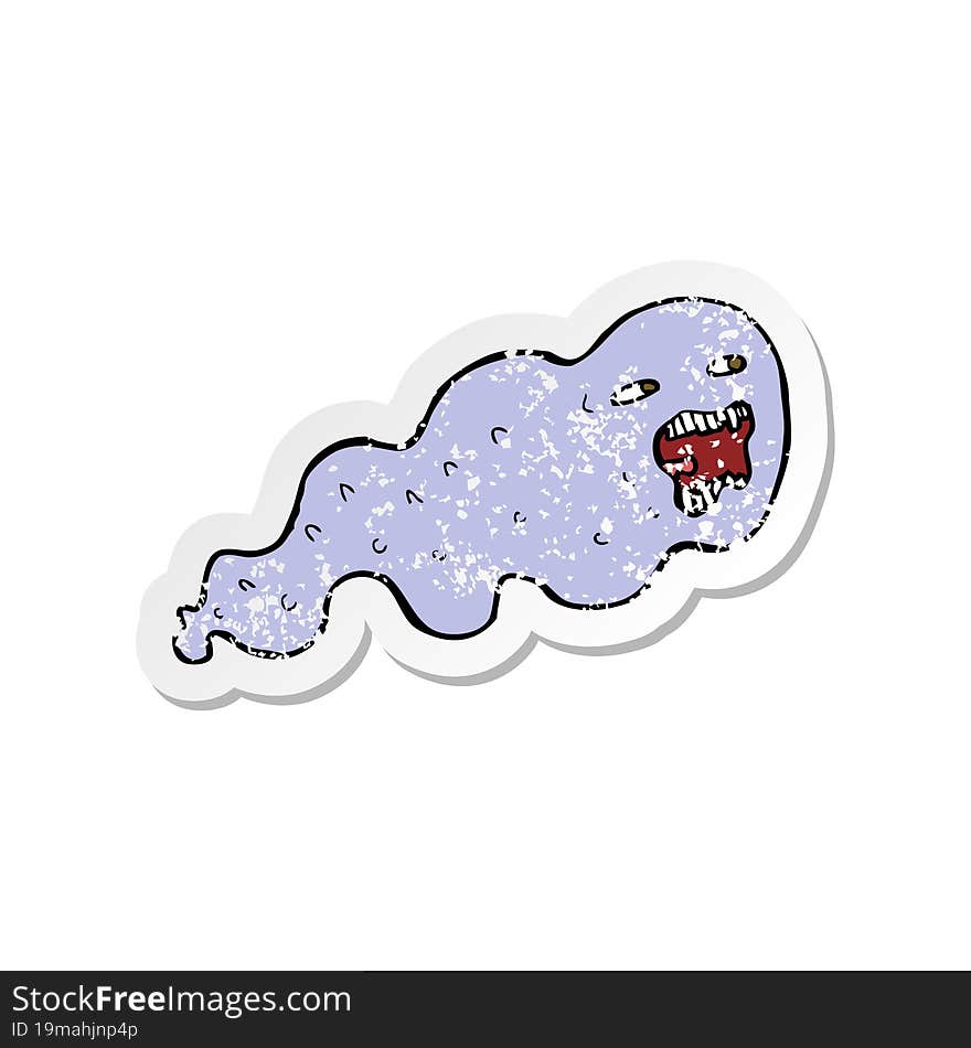 retro distressed sticker of a cartoon ghost